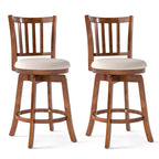 Costway Lot de 4 tabourets de bar pivotants de 63,5 cm avec dossier, assise rembourrée et repose-pieds