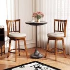 Costway Lot de 4 tabourets de bar pivotants de 63,5 cm avec dossier, assise rembourrée et repose-pieds