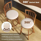 Costway Lot de 4 tabourets de bar pivotants de 63,5 cm avec dossier, assise rembourrée et repose-pieds