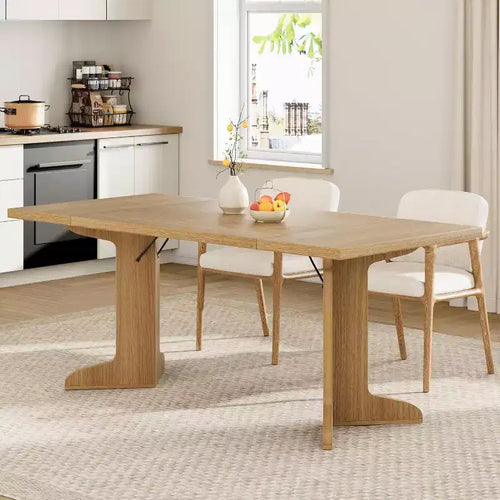 71 Inch Large Rectangle Dining Table for 6 to 8 People, Farmhouse Solid Wood Dining Table with Sturdy Wooden Legs and Sturdy Tabletop for Dining Room