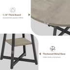 Acekool Table à Manger Ronde de 47 Pouces pour 4 à 6 Personnes, Table de Cuisine Industrielle avec Étagère de Rangement, Idéale pour les Petits Espaces (Salle à Manger/Cuisine)
