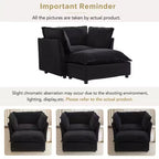 MAYEERTY Canapé Fauteuil Moderne 47 Canapé Rembourré avec Ottomane Mobile Siège Large Coussins Moelleux pour Salon Noir
