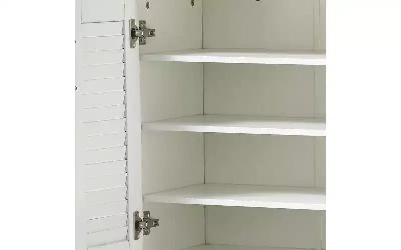 JVNOXK Meuble à chaussures multifonctionnel de 47 pouces avec étagères réglables, compartiment de rangement et banc rembourré, idéal pour l'entrée, Blanc