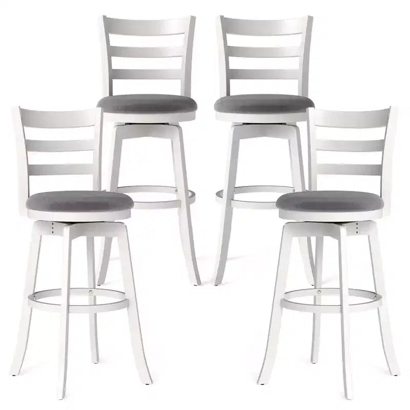 Costway 30.5'' Swivel Barstools Set of 4 w/Backrest & Upholstered Seat Footrest for Pub