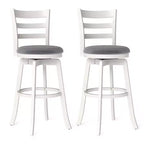 Tabourets de bar pivotants Costway 77,5 cm - Lot de 4 avec dossier et siège rembourré - Repose-pieds pour pub