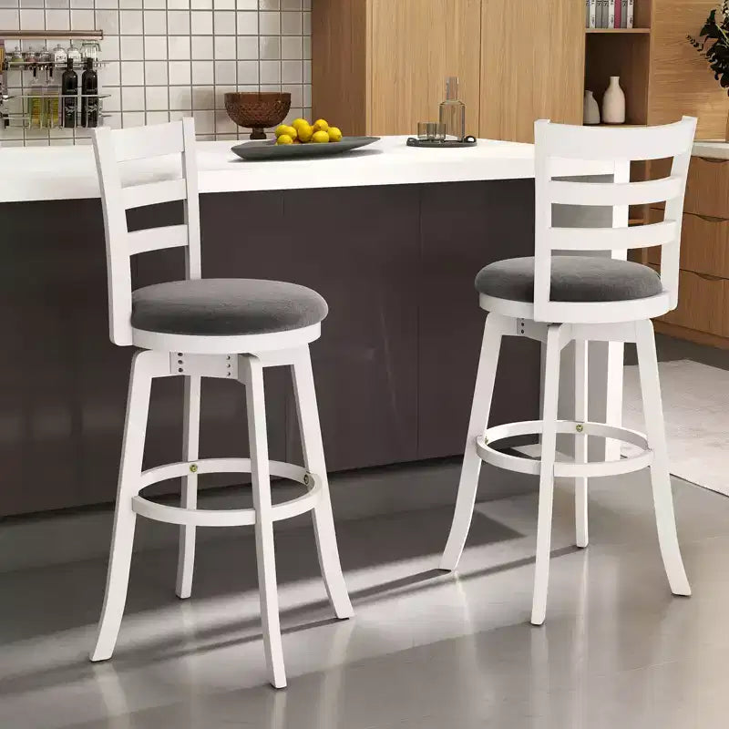 Tabourets de bar pivotants Costway 77,5 cm - Lot de 4 avec dossier et siège rembourré - Repose-pieds pour pub