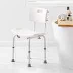 Chaise de douche avec dossier, siège de douche réglable en hauteur pour l'intérieur de la douche et la baignoire, chaise de bain antidérapante, capacité de 158 kg