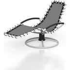360 Rotating Patio Lounge Chair  Heavy-Duty Iron Outdoor Recliner  Weather-Resistant, Quick-Dry Textilene  Ergonomic S-Shaped