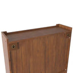 MAYEERTY 24.8 Armoire de cuisine et de salle à manger vintage à double porte vitrée avec trois étagères et porte-serviettes pour cuisine et salle à manger, marron