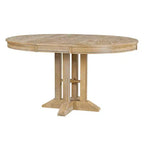Ensemble de salle à manger 5 pièces de style ferme pour 4 personnes, comprenant une table à manger ronde extensible en bois massif et 4 chaises rembourrées pour la cuisine