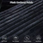 MooxvMoo 105 Canapé d'angle modulable avec coussin décoratif et assise profonde pour salon, canapé en peluche confortable en forme de L avec méridienne, aucun assemblage requis, noir