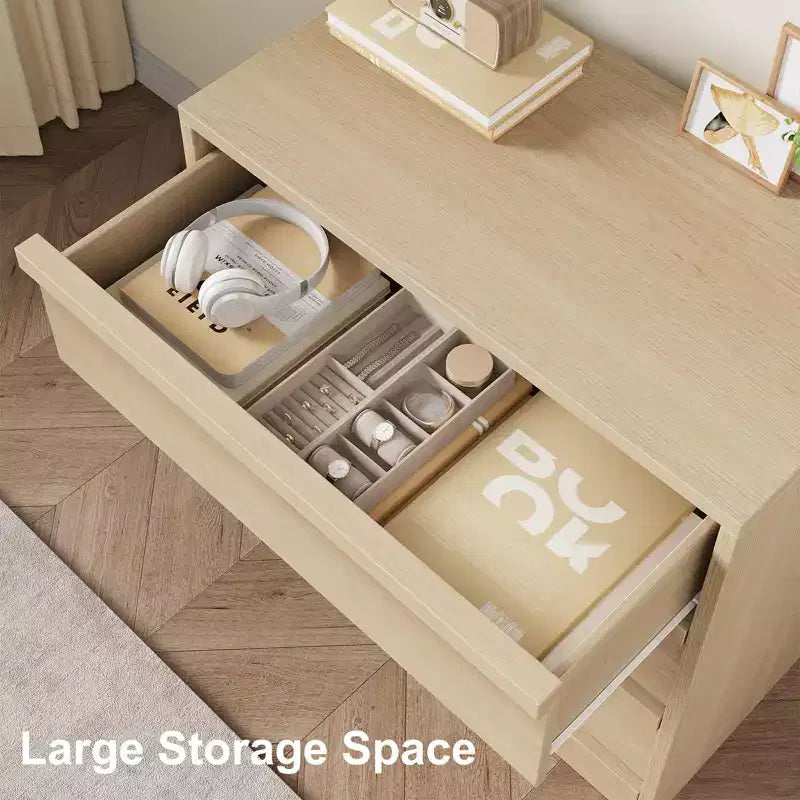 Commode de rangement moderne à 4 tiroirs – Chiffonnier compact en bois pour salle à manger ou chambre, organisateur vertical en blanc ou chêne naturel