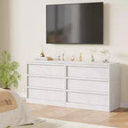 Commode de rangement moderne à 4 tiroirs – Chiffonnier compact en bois pour salle à manger ou chambre, organisateur vertical en blanc ou chêne naturel