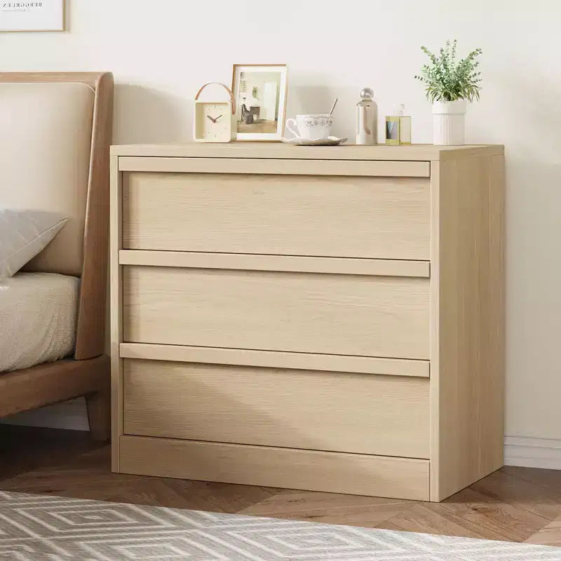 Commode de rangement moderne à 4 tiroirs – Chiffonnier compact en bois pour salle à manger ou chambre, organisateur vertical en blanc ou chêne naturel
