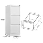 Classeur métallique robuste et verrouillable à 3 tiroirs – Organiseur de dossiers vertical sécurisé en acier pour documents, format lettre et légal – Rangement peu encombrant pour la maison et le bureau