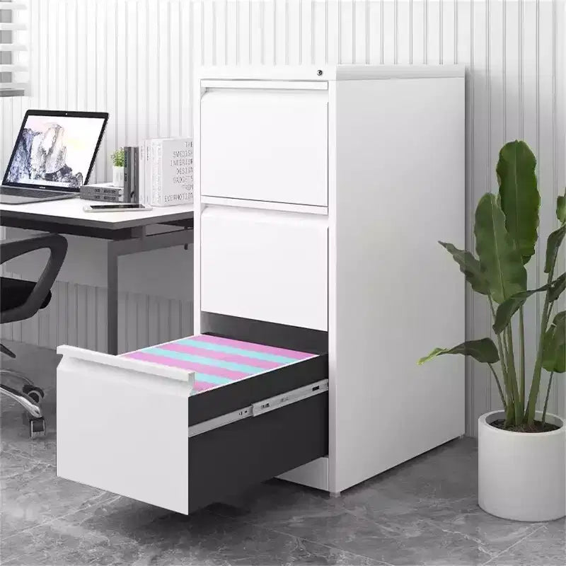 Classeur métallique robuste et verrouillable à 3 tiroirs – Organiseur de dossiers vertical sécurisé en acier pour documents, format lettre et légal – Rangement peu encombrant pour la maison et le bureau