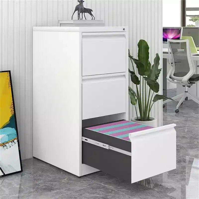 Classeur métallique robuste et verrouillable à 3 tiroirs – Organiseur de dossiers vertical sécurisé en acier pour documents, format lettre et légal – Rangement peu encombrant pour la maison et le bureau