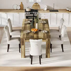 Acekool 71 Table à Manger Rectangulaire pour 6-8 Personnes, Table en Bois de Style Ferme avec Pieds Triangulaires, pour Salle à Manger ou Appartement