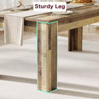 Acekool 71 Table à Manger Rectangulaire pour 6-8 Personnes, Table en Bois de Style Ferme avec Pieds Triangulaires, pour Salle à Manger ou Appartement