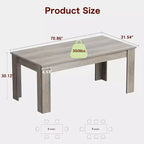 Acekool 71 Table à Manger Rectangulaire pour 6-8 Personnes, Table en Bois de Style Ferme avec Pieds Triangulaires, pour Salle à Manger ou Appartement