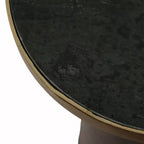 Table d'appoint, table de chevet ou petite table de nuit remarquable pour la décoration intérieure - Table d'appoint bicolore en métal avec plateau en marbre pour petits espaces