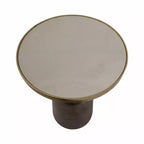 Table d'appoint, table de chevet ou petite table de nuit remarquable pour la décoration intérieure - Table d'appoint bicolore en métal avec plateau en marbre pour petits espaces