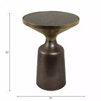 Table d'appoint, table de chevet ou petite table de nuit remarquable pour la décoration intérieure - Table d'appoint bicolore en métal avec plateau en marbre pour petits espaces