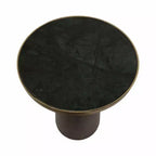 Table d'appoint, table de chevet ou petite table de nuit remarquable pour la décoration intérieure - Table d'appoint bicolore en métal avec plateau en marbre pour petits espaces