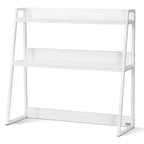 VIYET 35 2-Tier Desktop Bookshelf - White, Anti-Slip Feet Pads