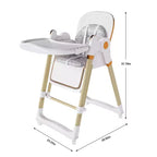 Chaise Haute Bébé/Transat Convertible JVNOXK, Pliable avec Harnais à 5 Points, Dotée de Roues Verrouillables Silencieuses et d'un Double Plateau Amovible, Blanc
