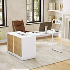 Bureau informatique Lantine de 70 pouces avec tiroirs, bureau mobile en L avec rangement, pour bureau à domicile, jeux, interchangeable gauche et droite (blanc)