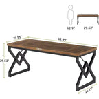 Lantine 63 W - Bureau de Direction, Poste de Travail Épaissi en Bois Ultra Robuste, Grande Table d'Étude Informatique pour Bureau à Domicile