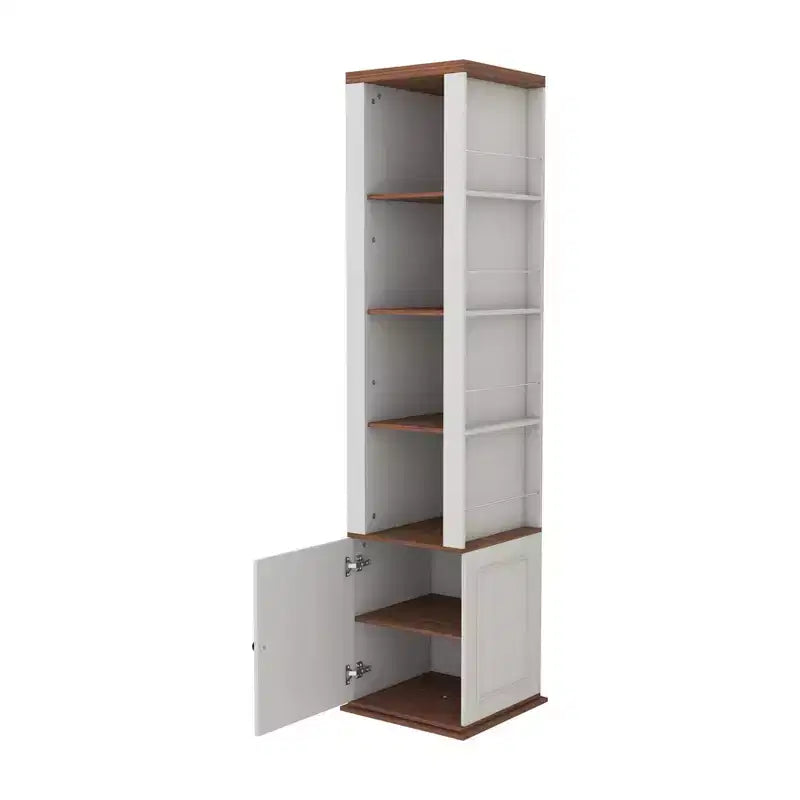 Armoire d'angle de 68 cm : Design moderne de style ferme avec 1 porte et 1 tiroir - Organiseur autoportant en MDF pour salon
