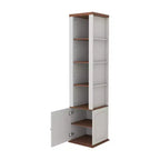 Armoire d'angle de 68 cm : Design moderne de style ferme avec 1 porte et 1 tiroir - Organiseur autoportant en MDF pour salon