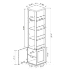 Armoire d'angle de 68 cm : Design moderne de style ferme avec 1 porte et 1 tiroir - Organiseur autoportant en MDF pour salon