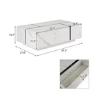 Une table basse rectangulaire à plateau coulissant avec 2 tiroirs et 2 espaces de rangement cachés, adaptée au salon