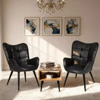 Chaise de salle à manger moderne Acekool, chaise d'appoint mi-siècle en similicuir avec pieds en métal et dossier pour salle à manger, cuisine