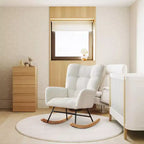 Fauteuil à bascule pour chambre d'enfant, dossier haut, accoudoirs et poches latérales, fauteuil d'appoint moderne et confortable pour chambre à coucher, salon