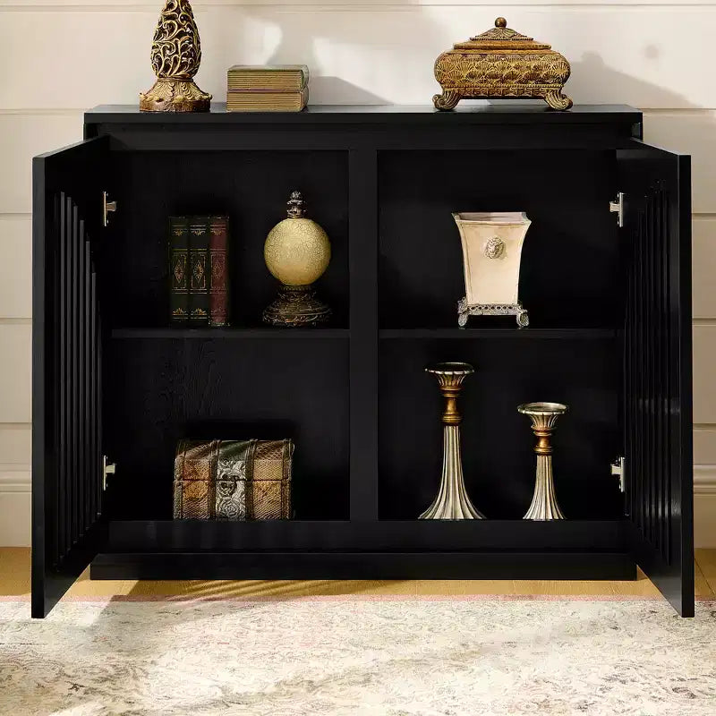 Bahut encastré moderne avec deux trous de drainage, doté d'un rangement et d'un design étroit, adapté au salon, à l'entrée, au couloir, à la cuisine
