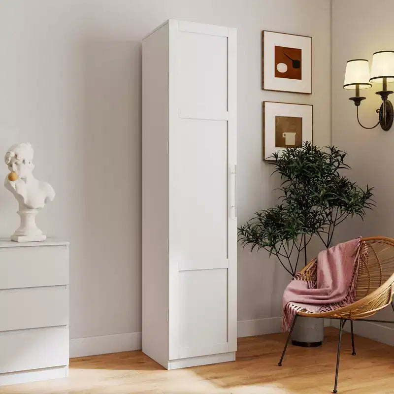 Buffet de Cuisine, Meuble Autonome Blanc avec Portes et Étagères, Idéal pour Cuisines, Salons et Salles à Manger