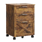 Classeur en bois sécurisé à 3 tiroirs verrouillables C Rangement mobile sous le bureau à roulettes Compatible Lettre/Legal/A4