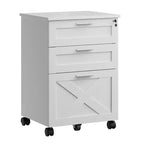 Classeur en bois sécurisé à 3 tiroirs verrouillables C Rangement mobile sous le bureau à roulettes Compatible Lettre/Legal/A4