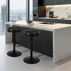 Tabourets de bar réglables en cuir huilé (lot de 2), pivotants à 360°, hauteur réglable de 65 à 85,6 cm, pour îlot de cuisine et bar à domicile
