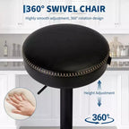 Tabourets de bar réglables en cuir huilé (lot de 2), pivotants à 360°, hauteur réglable de 65 à 85,6 cm, pour îlot de cuisine et bar à domicile