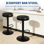 Tabourets de bar réglables en cuir huilé (lot de 2), pivotants à 360°, hauteur réglable de 65 à 85,6 cm, pour îlot de cuisine et bar à domicile