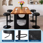 Tabourets de bar réglables en cuir huilé (lot de 2), pivotants à 360°, hauteur réglable de 65 à 85,6 cm, pour îlot de cuisine et bar à domicile