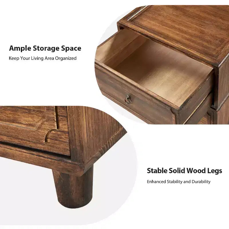 Leo 2 - Table d'appoint avec tiroir et design modulable | ART OF LIVING DESIGNS-NOIR