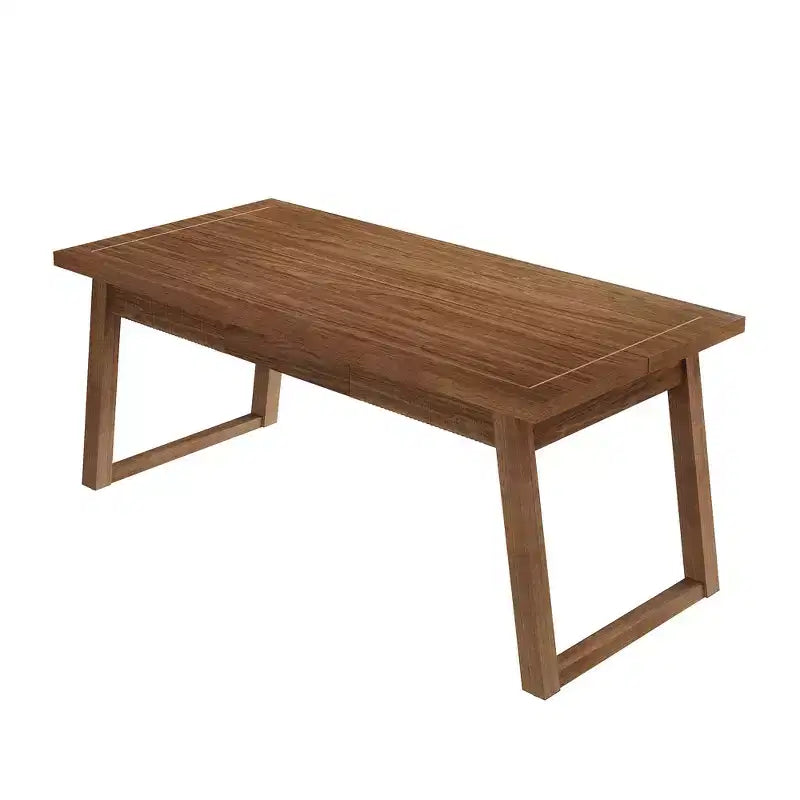 MAYEERTY Table à manger rectangulaire 55, Table à pieds en bois massif avec tiroir pour 4 à 6 personnes
