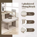 Ensemble de table à manger en bois massif avec banc pour 5 personnes, 6 pièces, ensemble de table de salle à manger rectangulaire rembourrée avec 4 chaises et un banc
