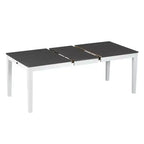 Ensemble de salle à manger rustique extensible pour 6 personnes, table à manger rectangulaire 7 pièces avec 6 chaises rembourrées, ensemble de table de cuisine avec 2 tiroirs